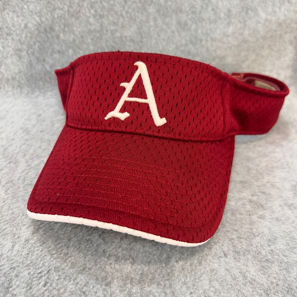 Arkansas A Logo Mens Red Unbranded Mesh Sports Visor Hat Adjustable OSFM